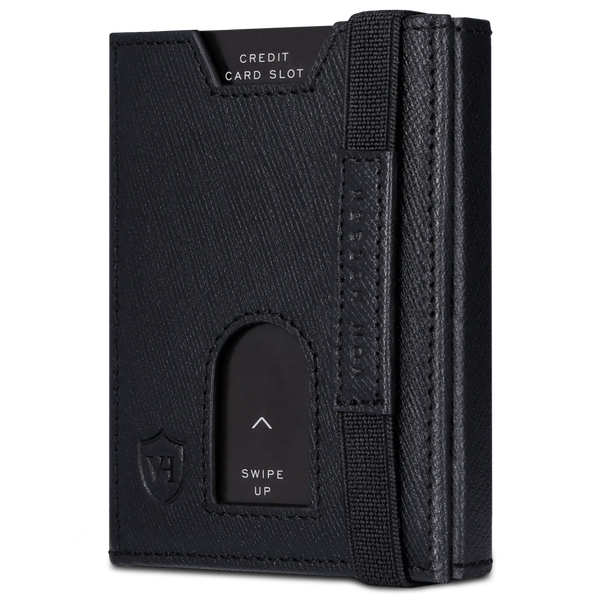 Slim Wallet mit RFID-Schutz, 5 Kartenfächer & Mini-Münzfach (Saffiano)