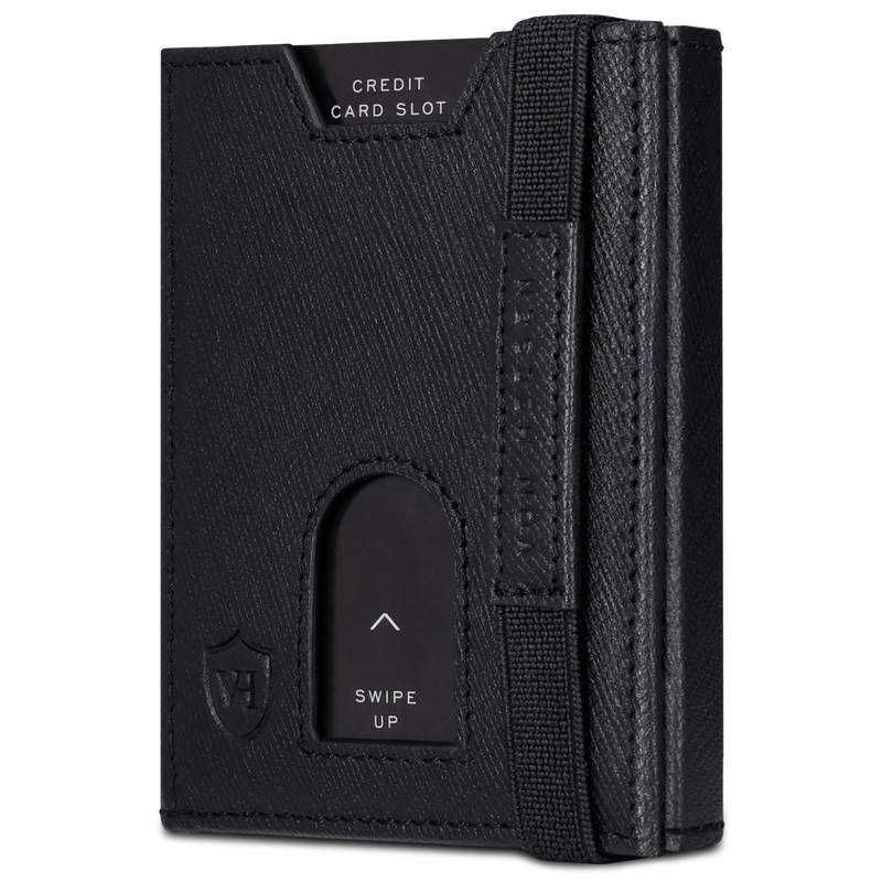 Slim Wallet mit RFID-Schutz, 5 Kartenfächer & Mini-Münzfach (Saffiano)