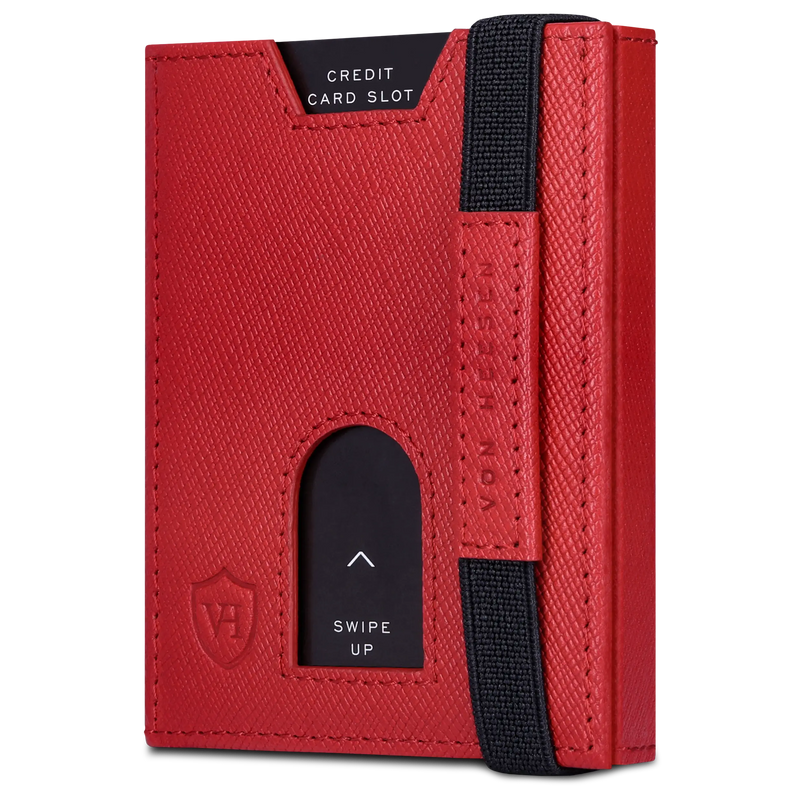 Slim Wallet mit RFID-Schutz, 5 Kartenfächer & Mini-Münzfach (Saffiano)