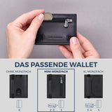 Slim Wallet mit RFID-Schutz, 5 Kartenfächer & Mini-Münzfach (Glatt)