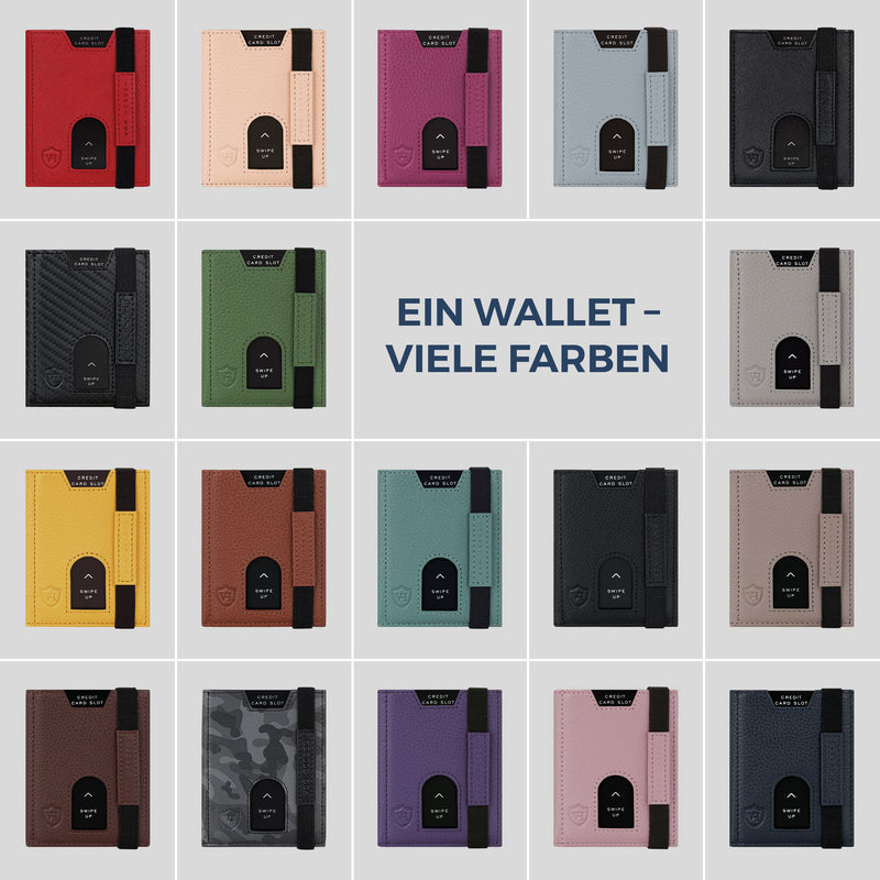 Slim Wallet mit RFID-Schutz, 5 Kartenfächer & Mini-Münzfach (Glatt)
