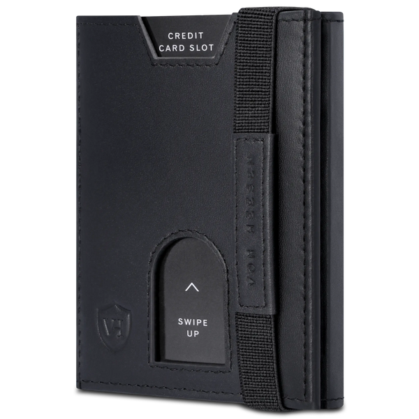 Slim Wallet mit RFID-Schutz, 5 Kartenfächer & Mini-Münzfach (Glatt)