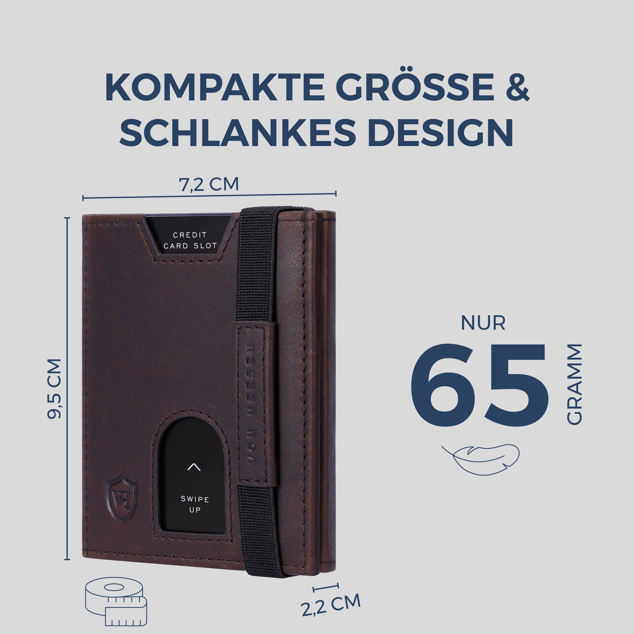 Slim Wallet mit RFID-Schutz, 5 Kartenfächer & Mini-Münzfach (Waxy)