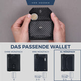 Slim Wallet mit RFID-Schutz, 5 Kartenfächer und XL-Münzfach