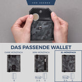 Slim Wallet mit RFID-Schutz, 5 Kartenfächer und XL-Münzfach