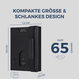 Slim Wallet mit RFID-Schutz, 5 Kartenfächer & XL-Münzfach (Genarbt)