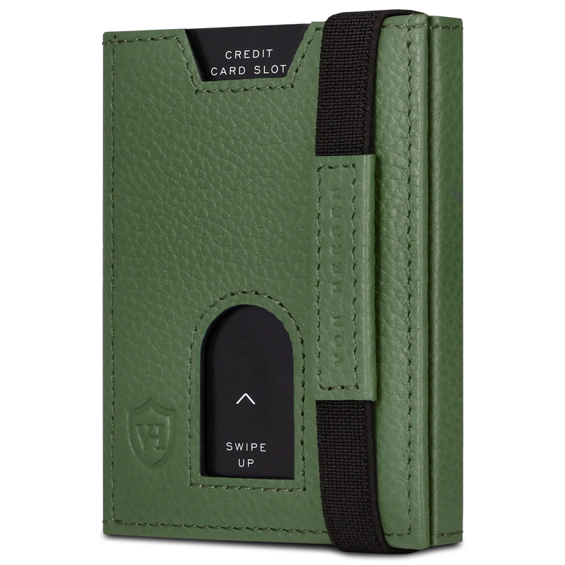 Slim Wallet mit RFID-Schutz, 5 Kartenfächer & XL-Münzfach (Genarbt)