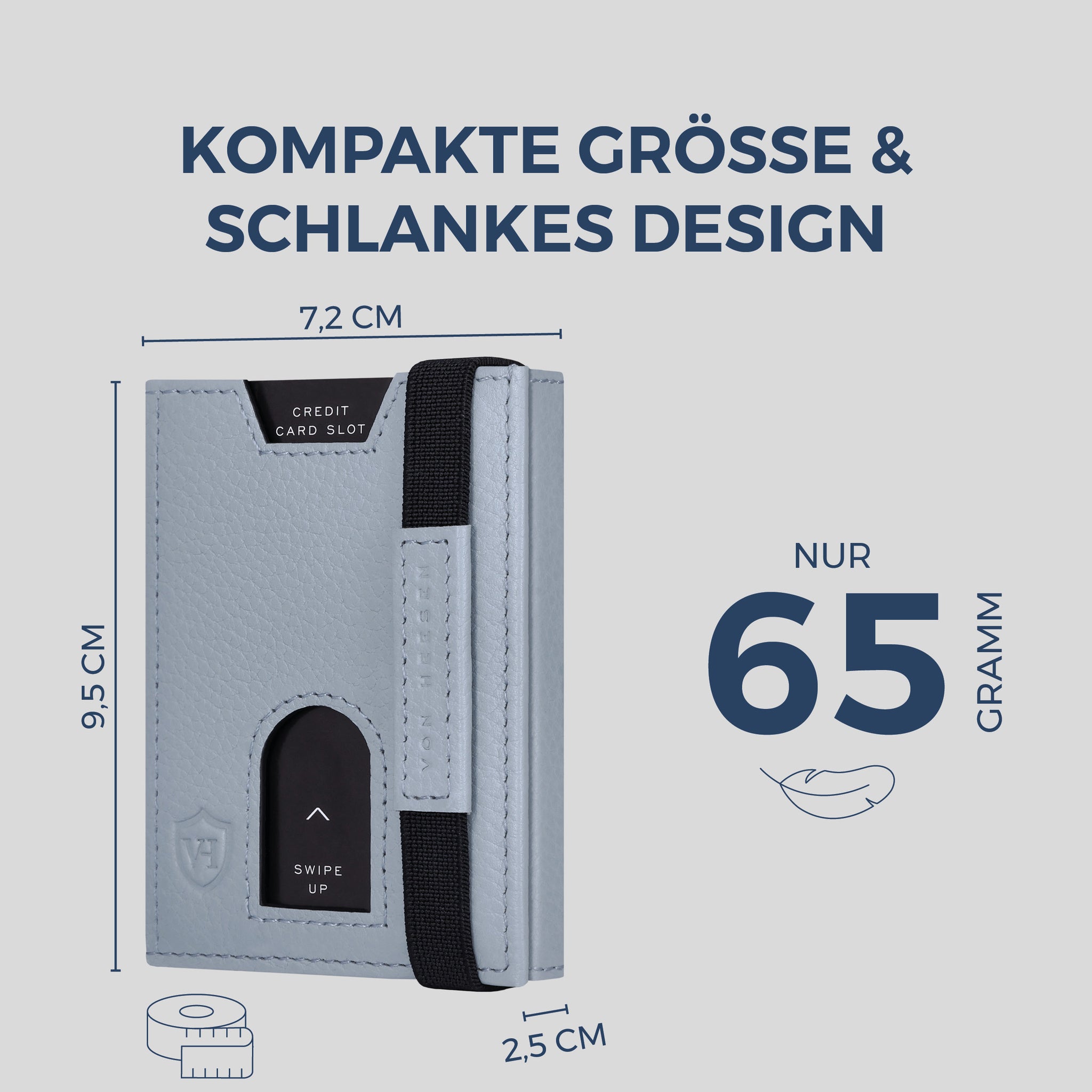 Slim Wallet mit RFID-Schutz, 5 Kartenfächer & XL-Münzfach (Genarbt)