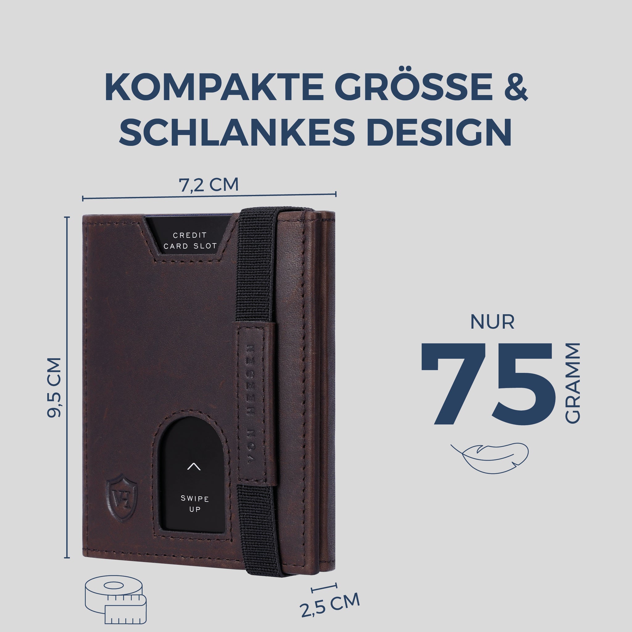 Slim Wallet mit RFID-Schutz, 5 Kartenfächer & XL-Münzfach (Waxy)