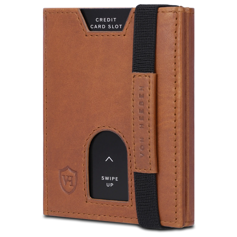 Slim Wallet mit RFID-Schutz, 5 Kartenfächer & XL-Münzfach (Waxy)