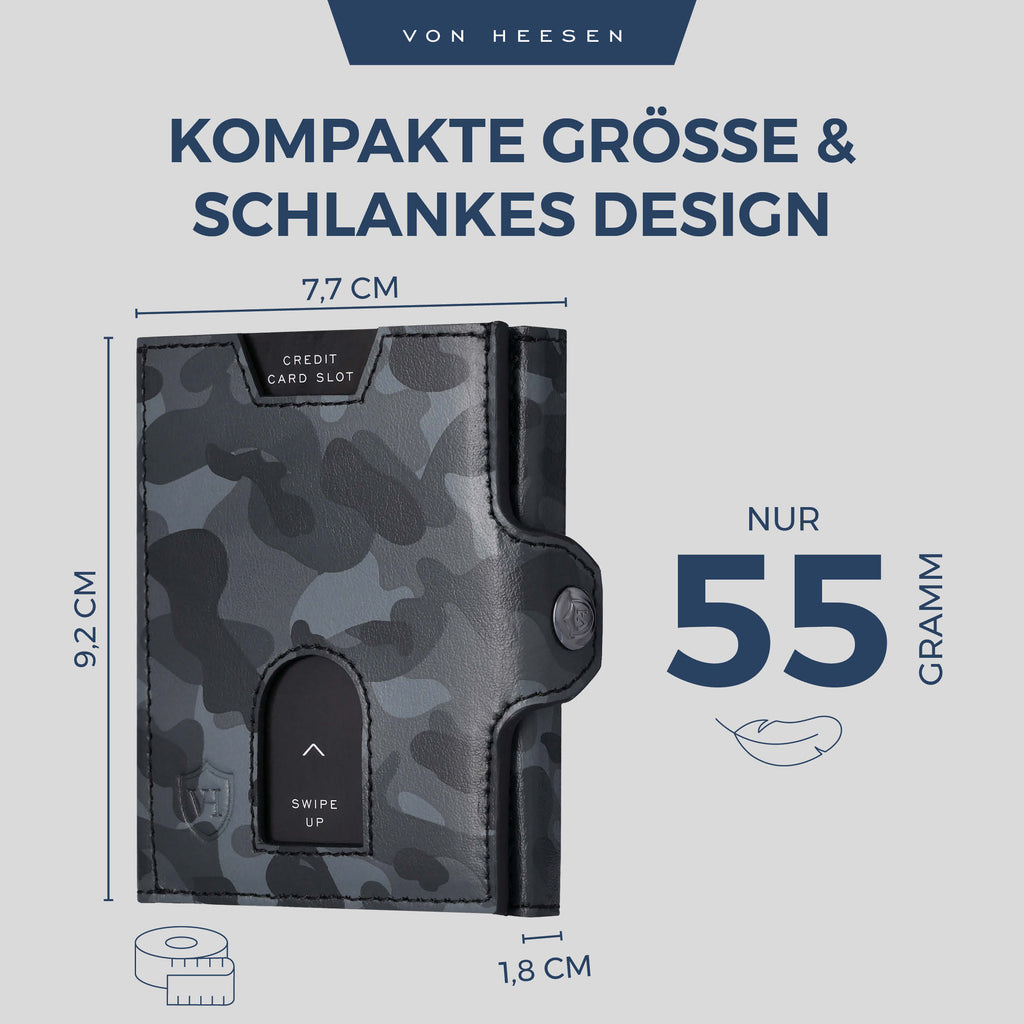 Kinder Geldbörse Camouflage - Schmales RFID Portmonee Mit Münzfach & Kartenhalter