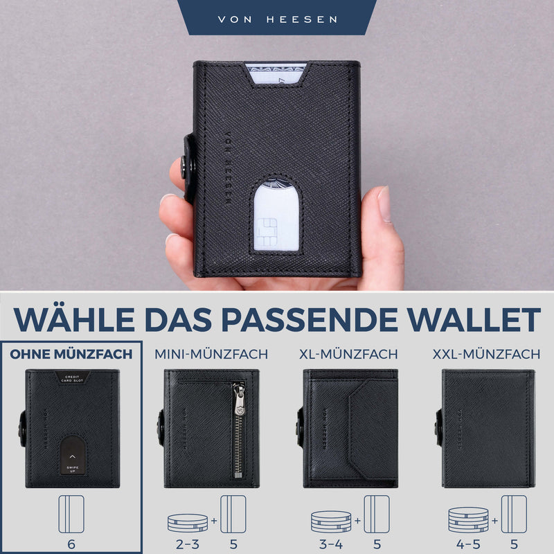 Slim Wallet mit RFID-Schutz und 6 Kartenfächer