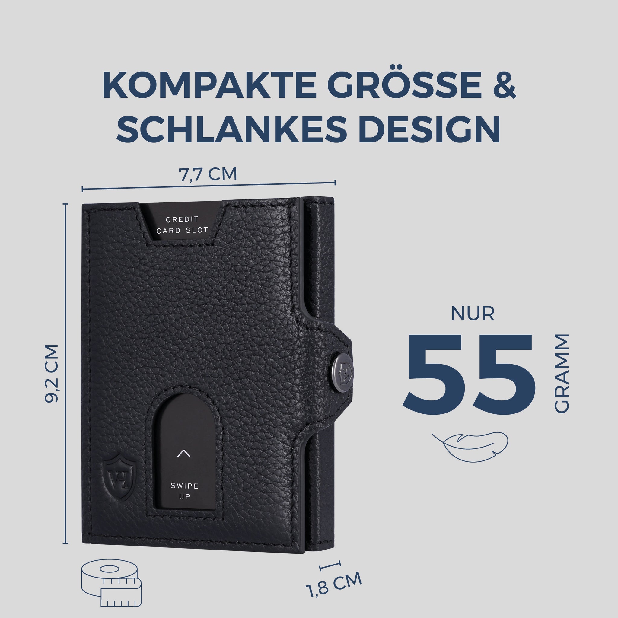 Slim Wallet mit RFID-Schutz & 6 Kartenfächer (Genarbt)
