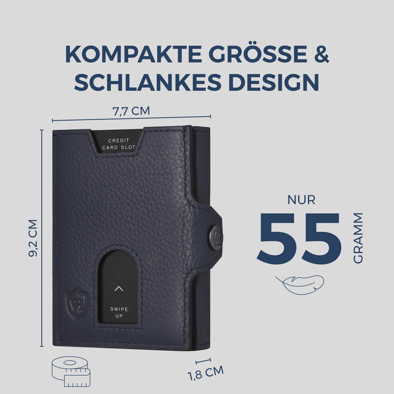 Slim Wallet mit RFID-Schutz & 6 Kartenfächer (Genarbt)