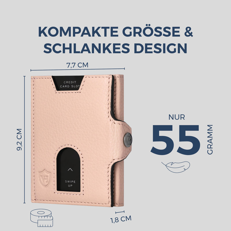 Slim Wallet mit RFID-Schutz & 6 Kartenfächer (Genarbt)