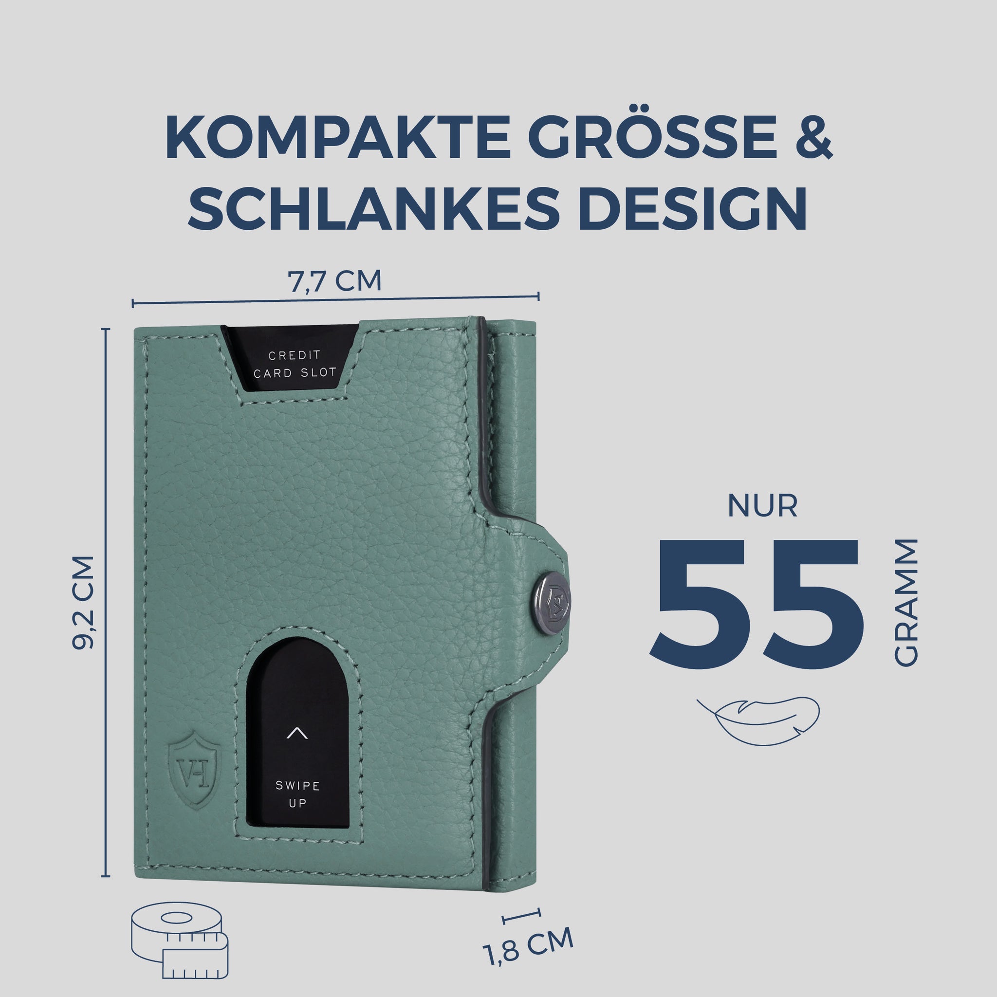 Slim Wallet mit RFID-Schutz & 6 Kartenfächer (Genarbt)