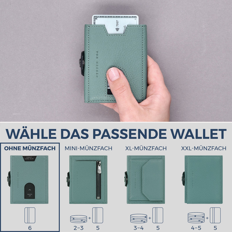 Slim Wallet mit RFID-Schutz & 6 Kartenfächer (Genarbt)