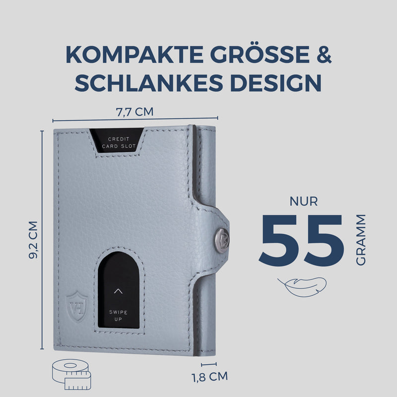 Slim Wallet mit RFID-Schutz & 6 Kartenfächer (Genarbt)