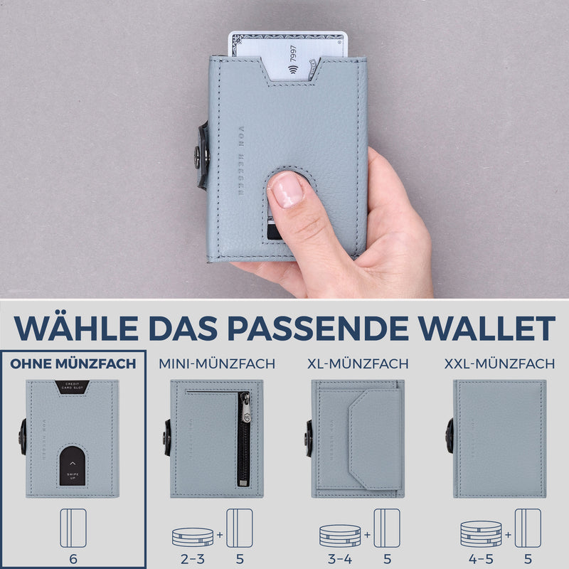 Slim Wallet mit RFID-Schutz & 6 Kartenfächer (Genarbt)