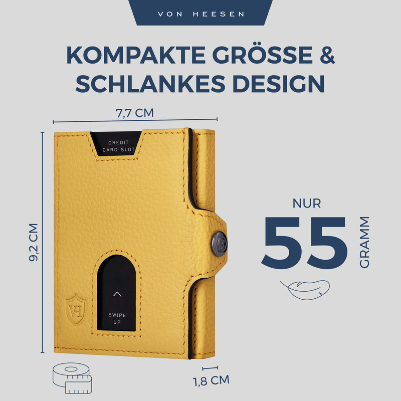 Slim Wallet mit RFID-Schutz & 6 Kartenfächer (Genarbt)