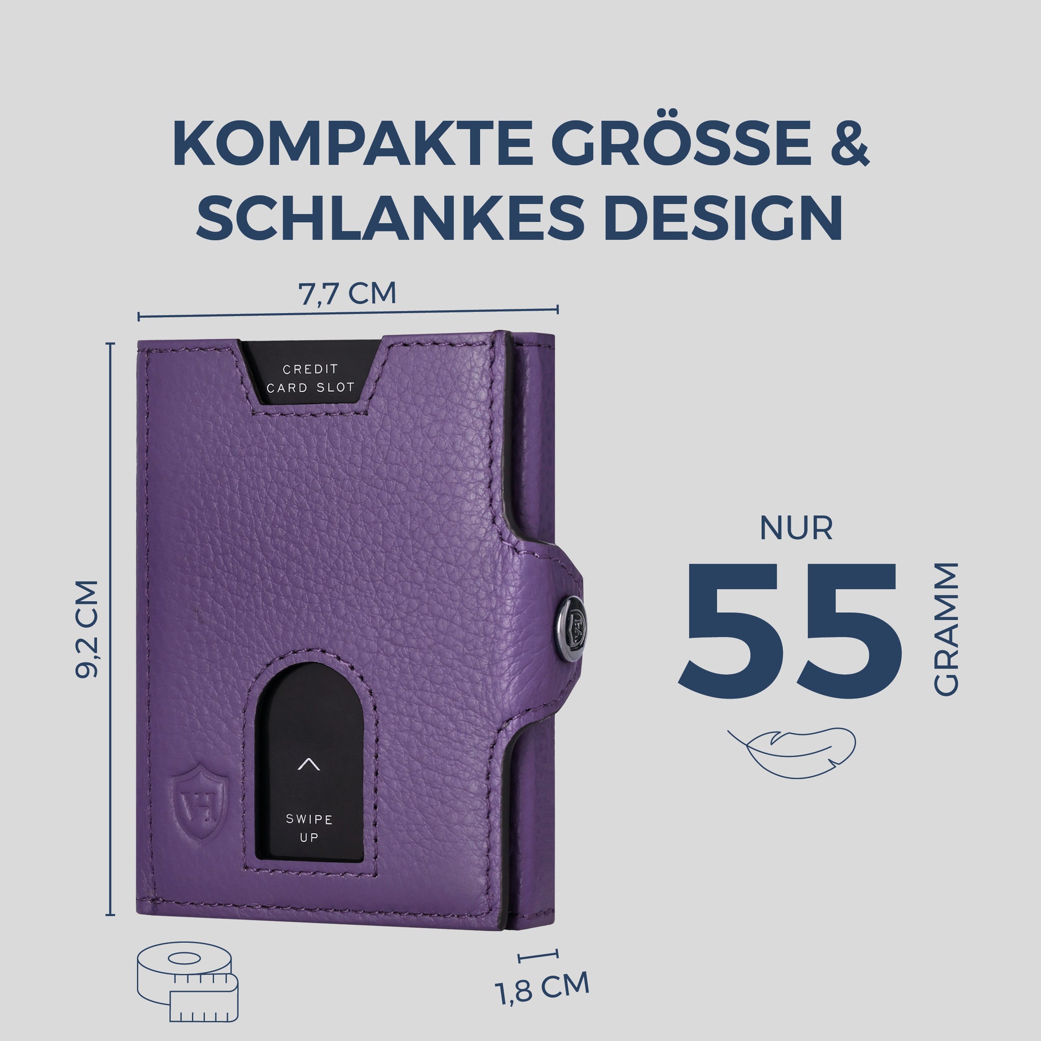 Slim Wallet mit RFID-Schutz & 6 Kartenfächer (Genarbt)