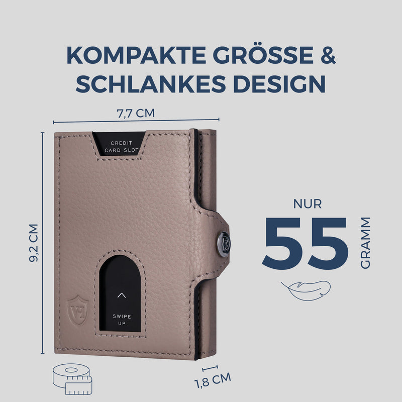 Slim Wallet mit RFID-Schutz & 6 Kartenfächer (Genarbt)