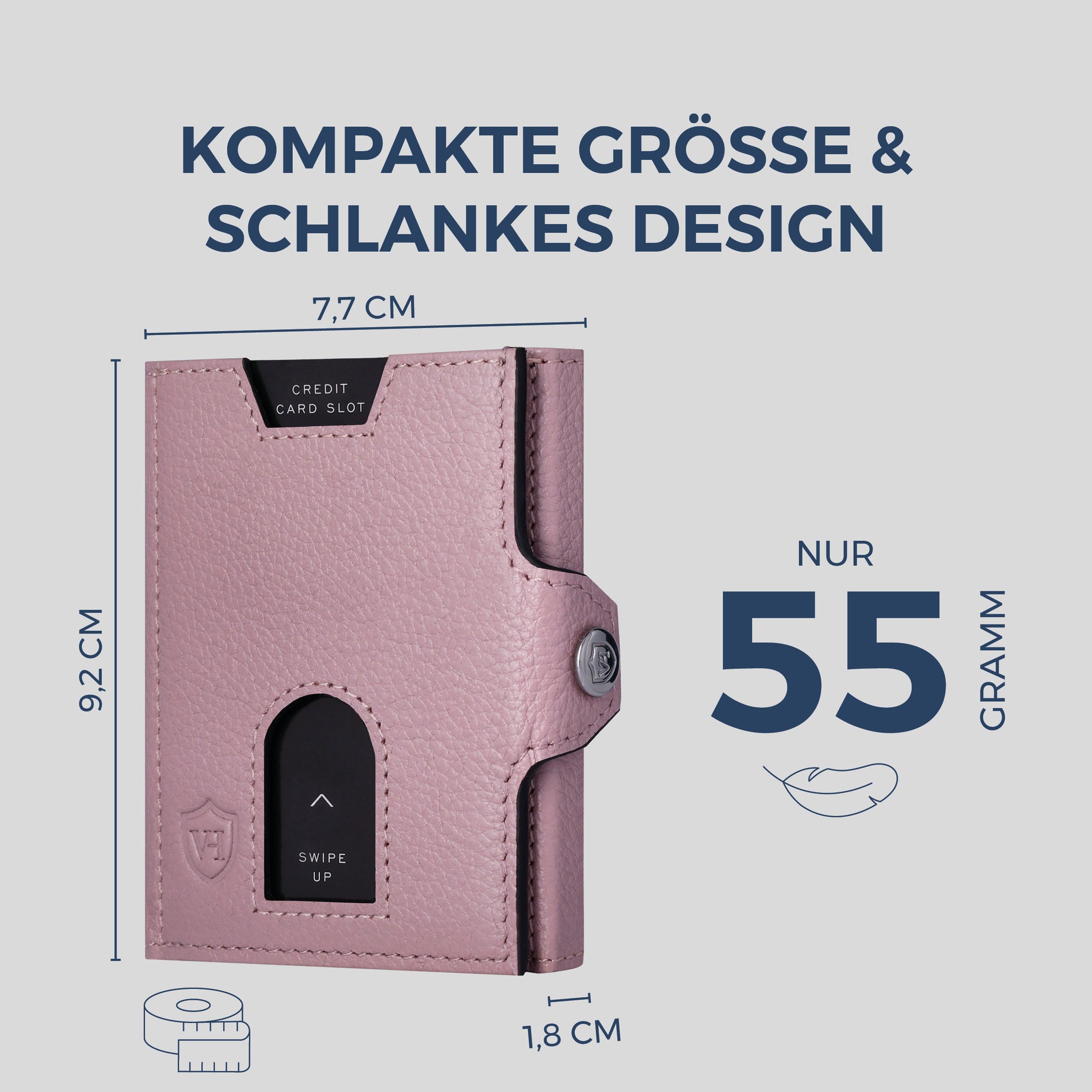 Slim Wallet mit RFID-Schutz & 6 Kartenfächer (Genarbt)