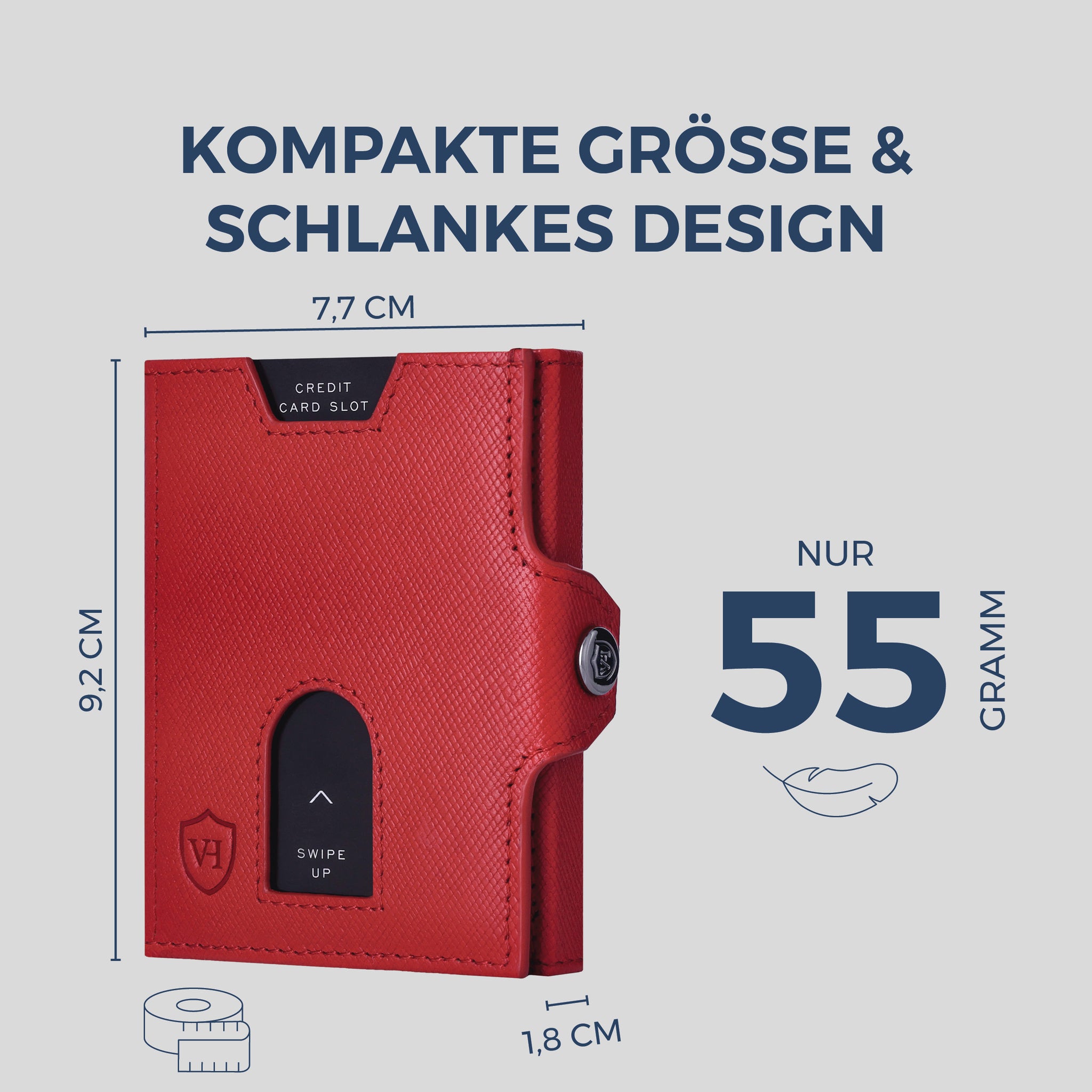 Slim Wallet mit RFID-Schutz & 6 Kartenfächer (Saffiano)