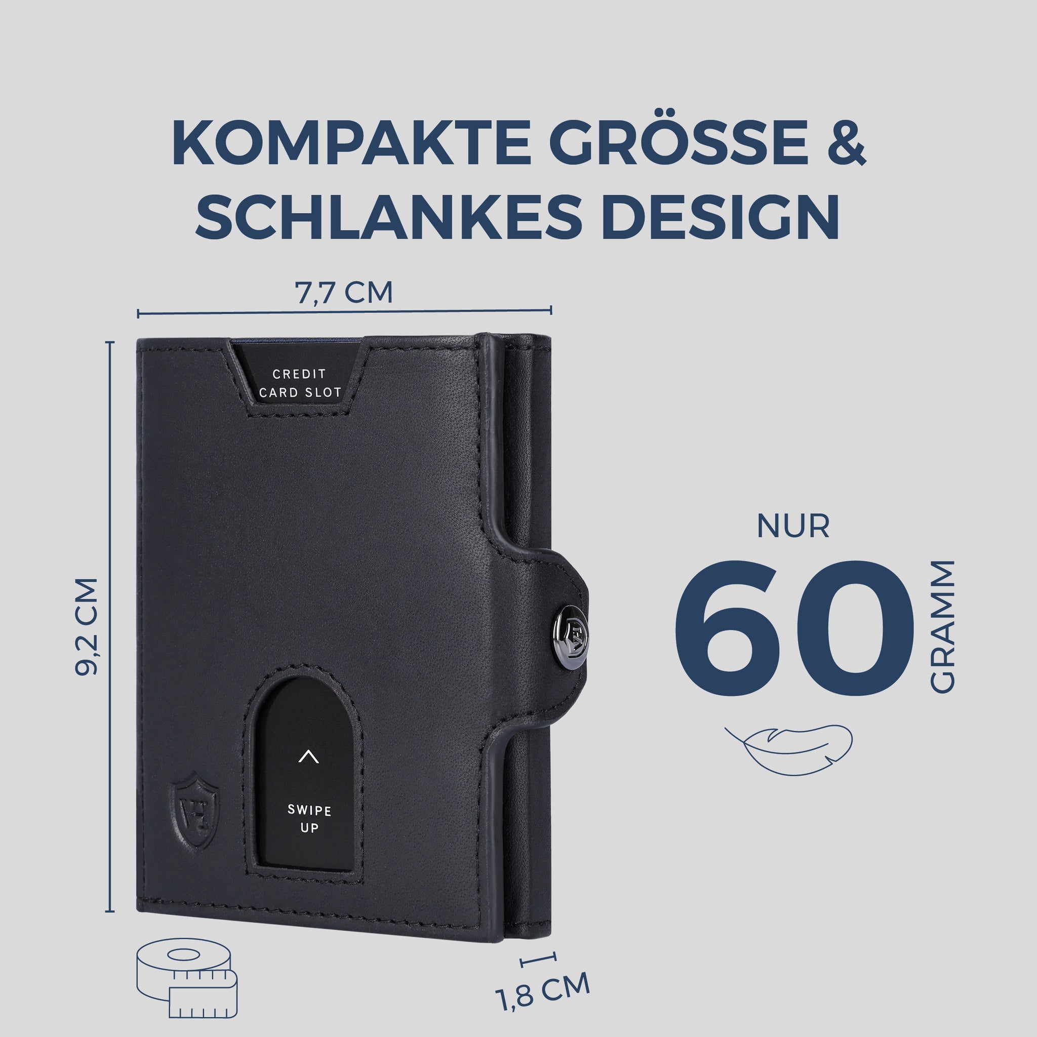 Slim Wallet mit RFID-Schutz & 6 Kartenfächer (Waxy)