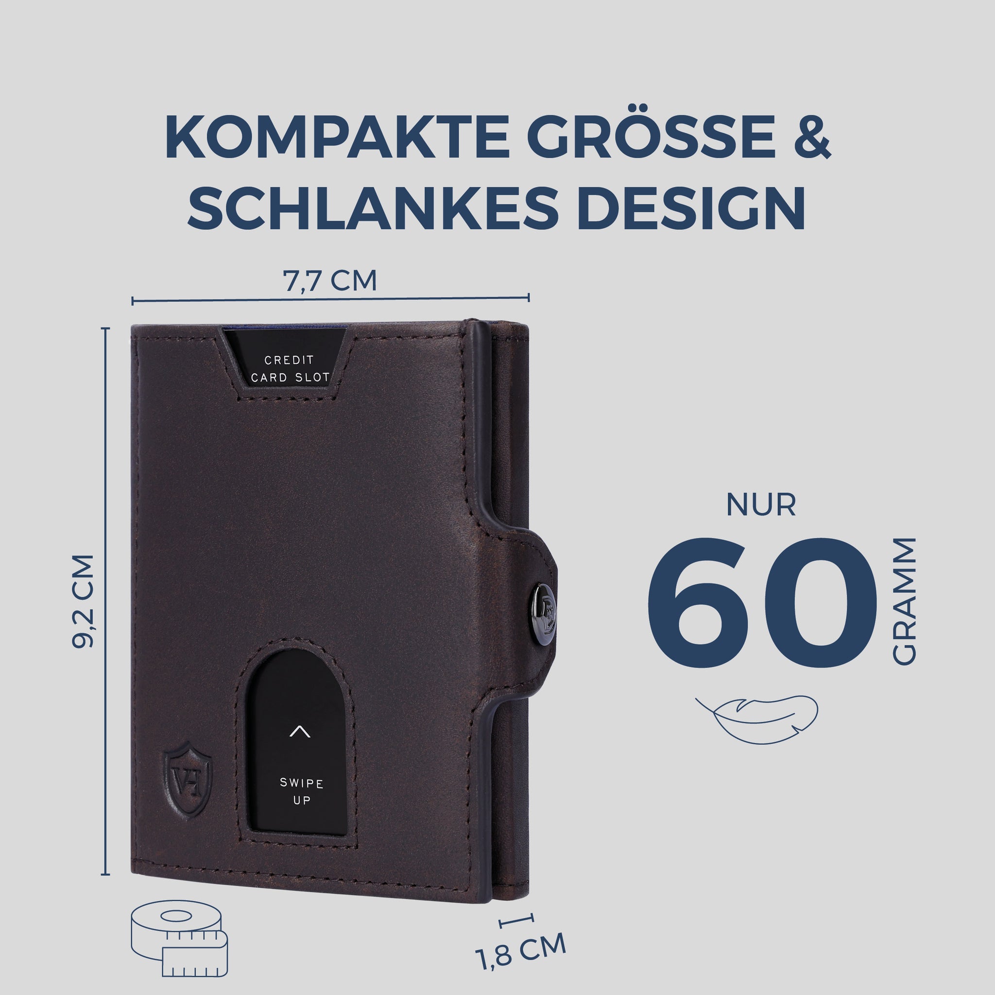 Slim Wallet mit RFID-Schutz & 6 Kartenfächer (Waxy)