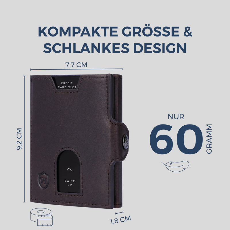 Slim Wallet mit RFID-Schutz & 6 Kartenfächer (Waxy)