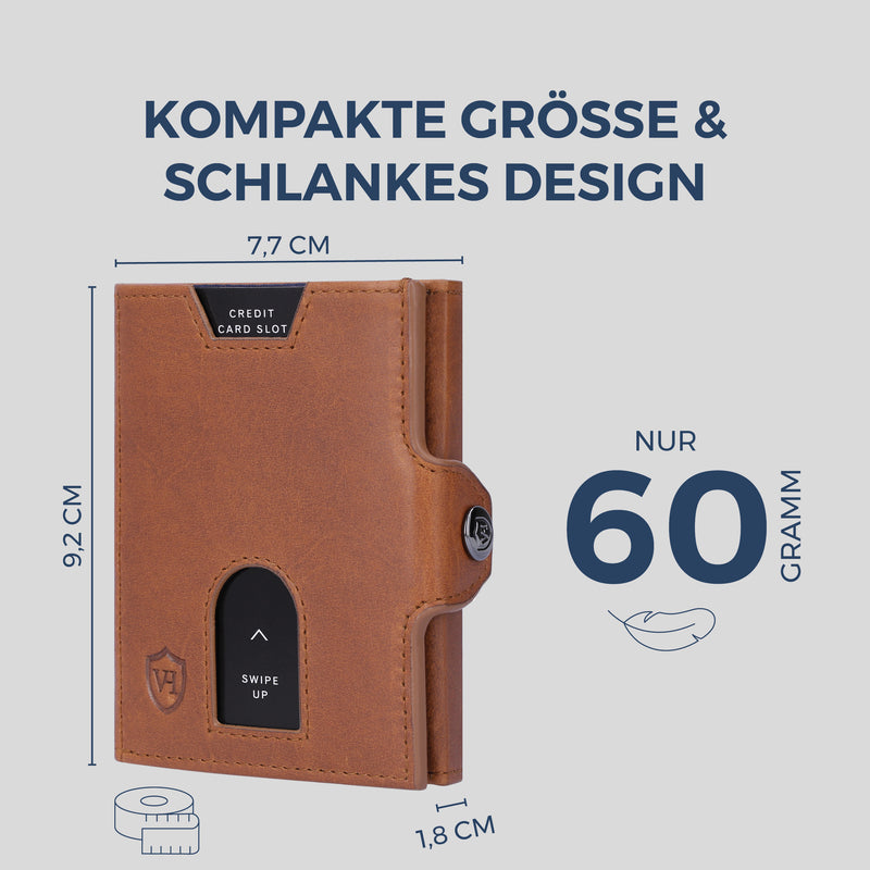 Slim Wallet mit RFID-Schutz & 6 Kartenfächer (Waxy)