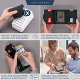 Slim Wallet mit RFID-Schutz, 5 Kartenfächer und Mini-Münzfach