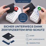 Slim Wallet mit RFID-Schutz, 5 Kartenfächer und Mini-Münzfach