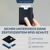 Slim Wallet mit RFID-Schutz, 5 Kartenfächer und Mini-Münzfach