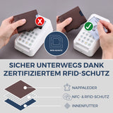 Slim Wallet mit RFID-Schutz, 5 Kartenfächer & Mini-Münzfach (Genarbt)