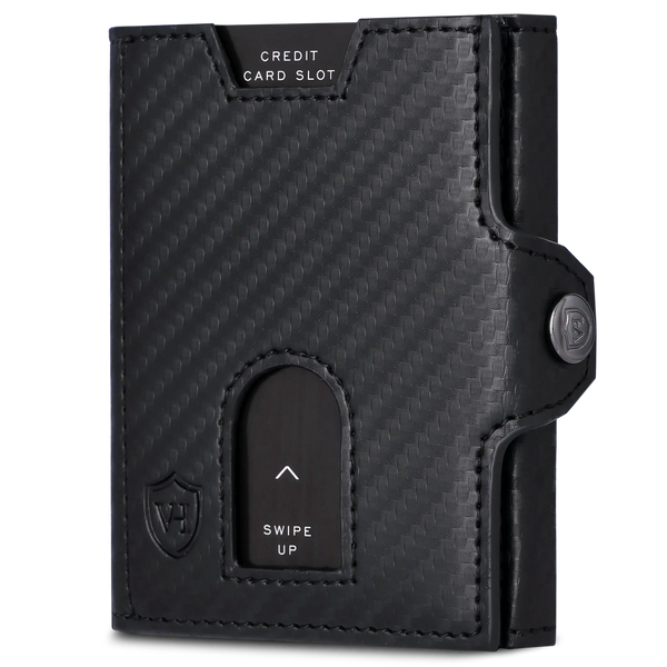 Slim Wallet mit RFID-Schutz, 5 Kartenfächer & Mini-Münzfach (Carbon)