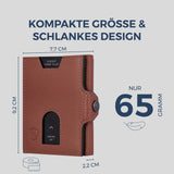 Slim Wallet mit RFID-Schutz, 5 Kartenfächer & Mini-Münzfach (Genarbt)