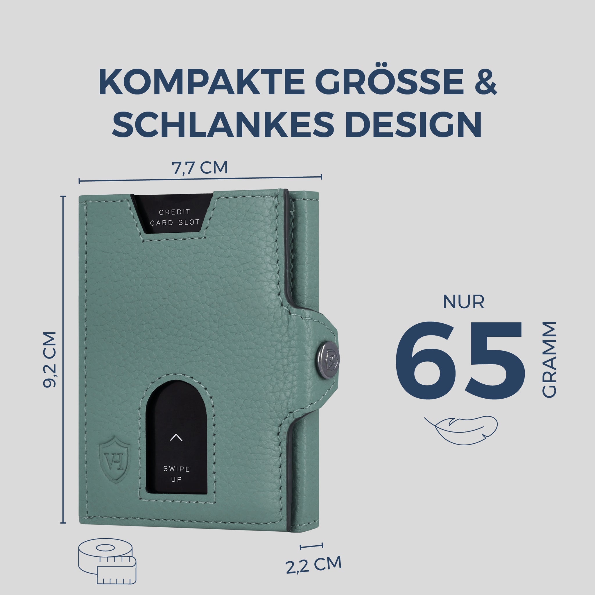 Slim Wallet mit RFID-Schutz, 5 Kartenfächer & Mini-Münzfach (Genarbt)