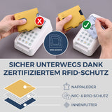 Slim Wallet mit RFID-Schutz, 5 Kartenfächer & Mini-Münzfach (Genarbt)
