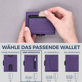 Slim Wallet mit RFID-Schutz, 5 Kartenfächer & Mini-Münzfach (Genarbt)