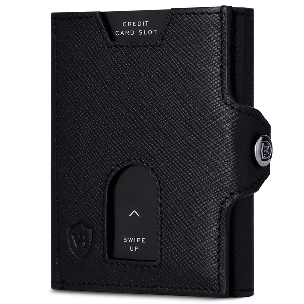 Slim Wallet mit RFID-Schutz, 5 Kartenfächer & Mini-Münzfach (Saffiano)