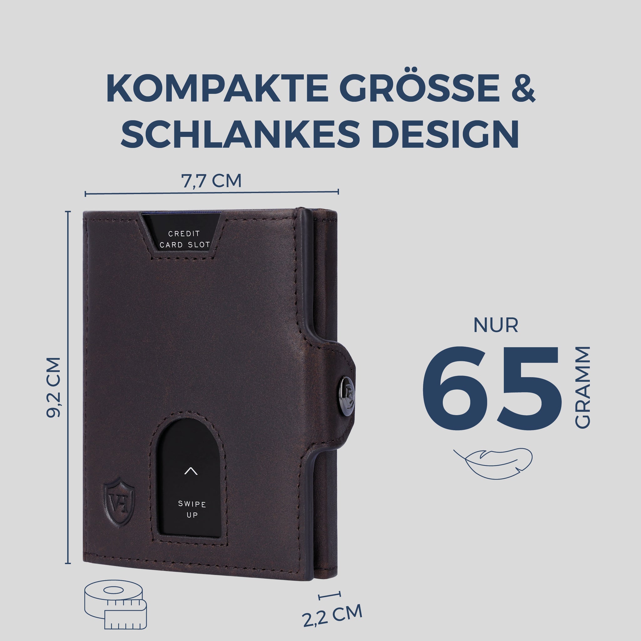 Slim Wallet mit RFID-Schutz, 5 Kartenfächer & Mini-Münzfach (Waxy)