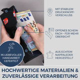 Slim Wallet mit RFID-Schutz, 5 Kartenfächer & XL-Münzfach (Genarbt)