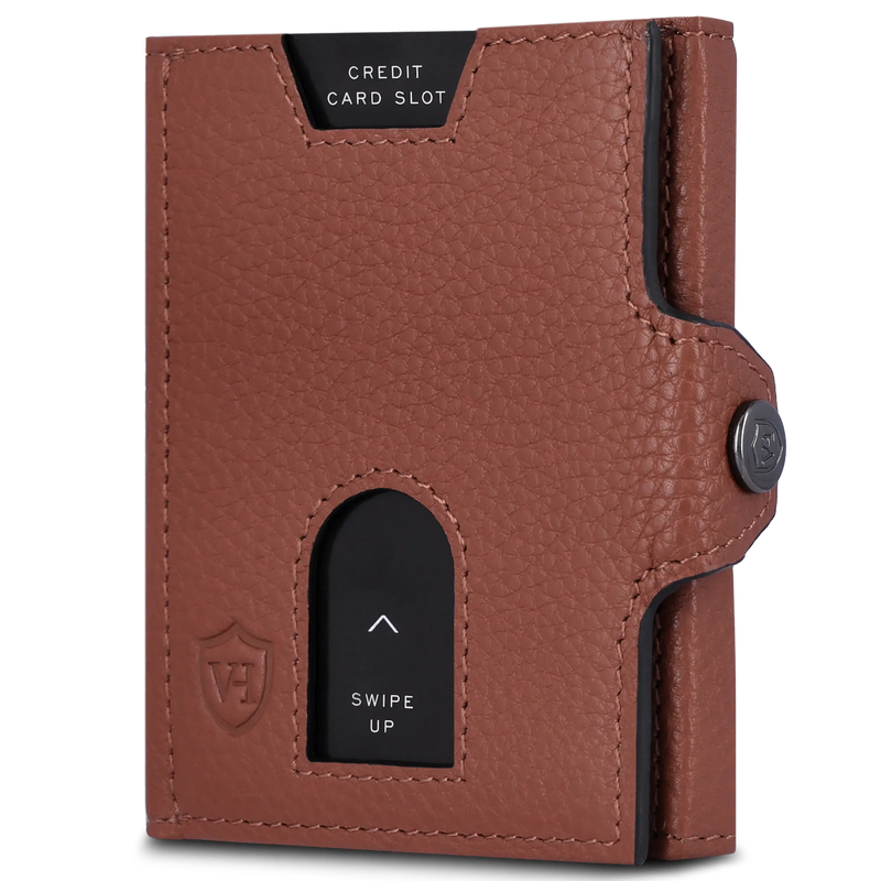 Slim Wallet mit RFID-Schutz, 5 Kartenfächer & XL-Münzfach (Genarbt)