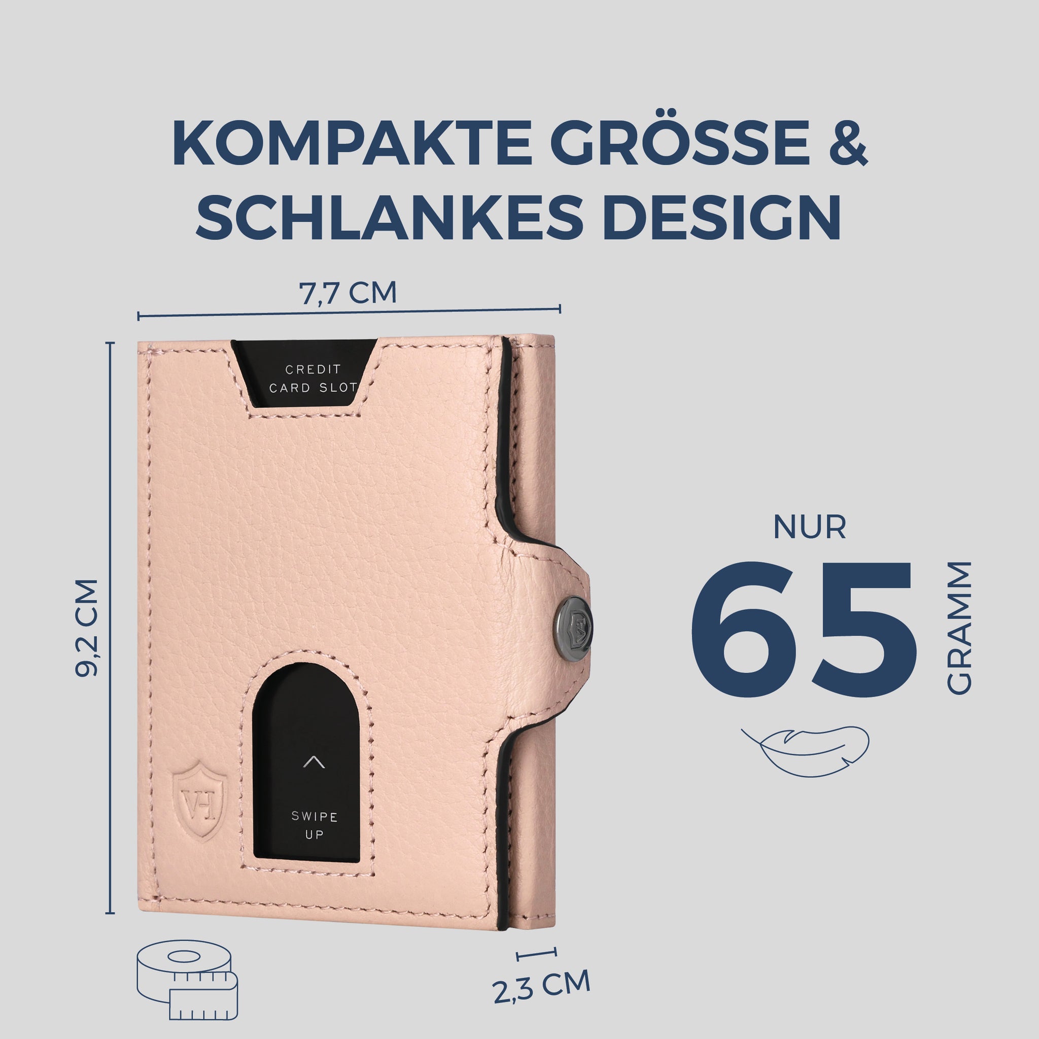 Slim Wallet mit RFID-Schutz, 5 Kartenfächer & XL-Münzfach (Genarbt)