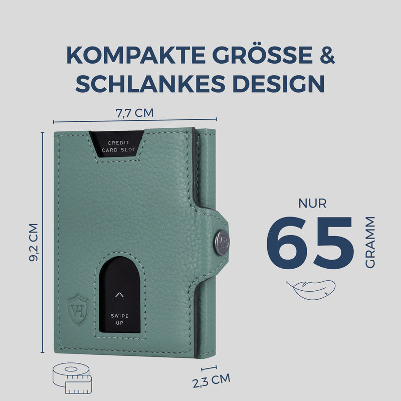 Slim Wallet mit RFID-Schutz, 5 Kartenfächer & XL-Münzfach (Genarbt)
