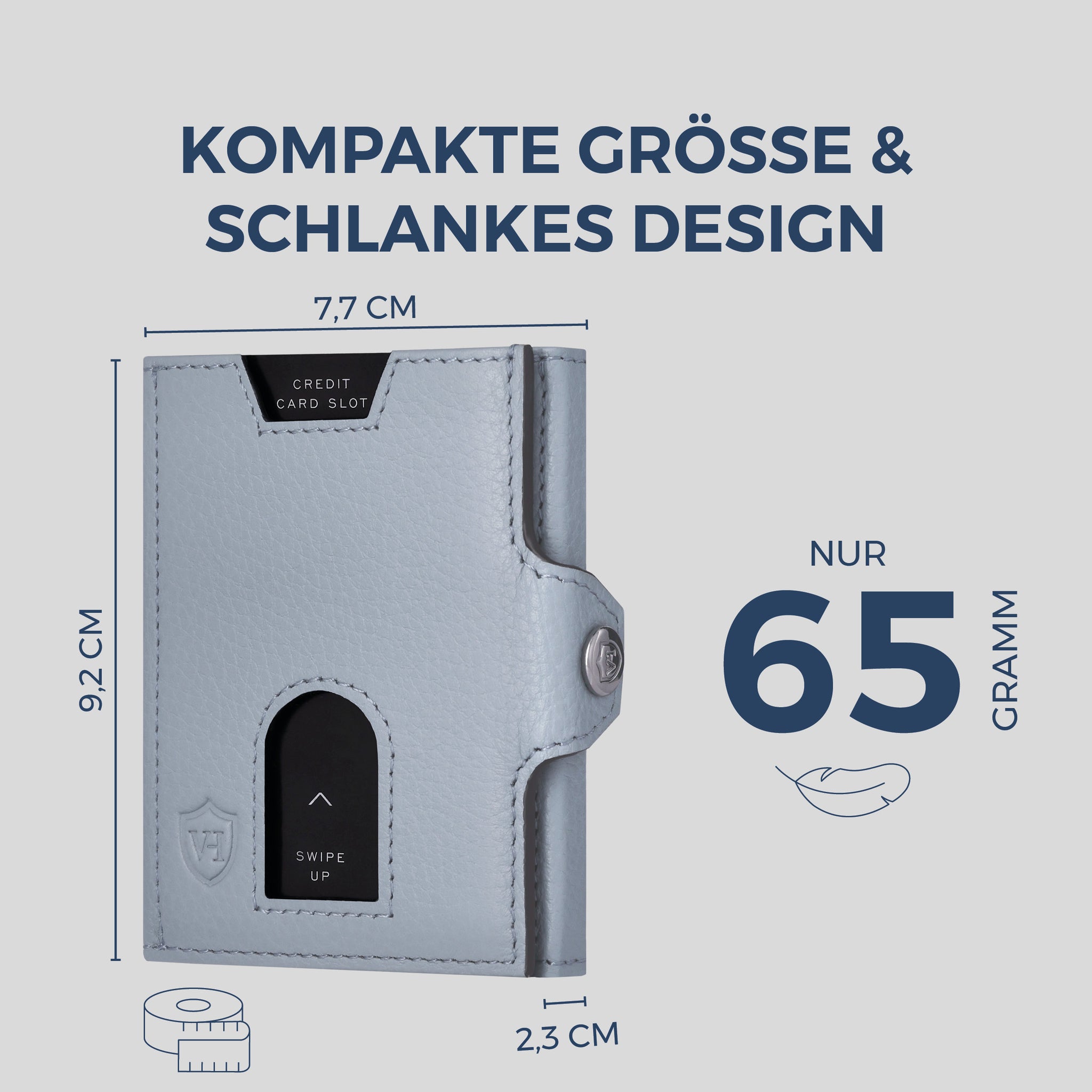 Slim Wallet mit RFID-Schutz, 5 Kartenfächer & XL-Münzfach (Genarbt)