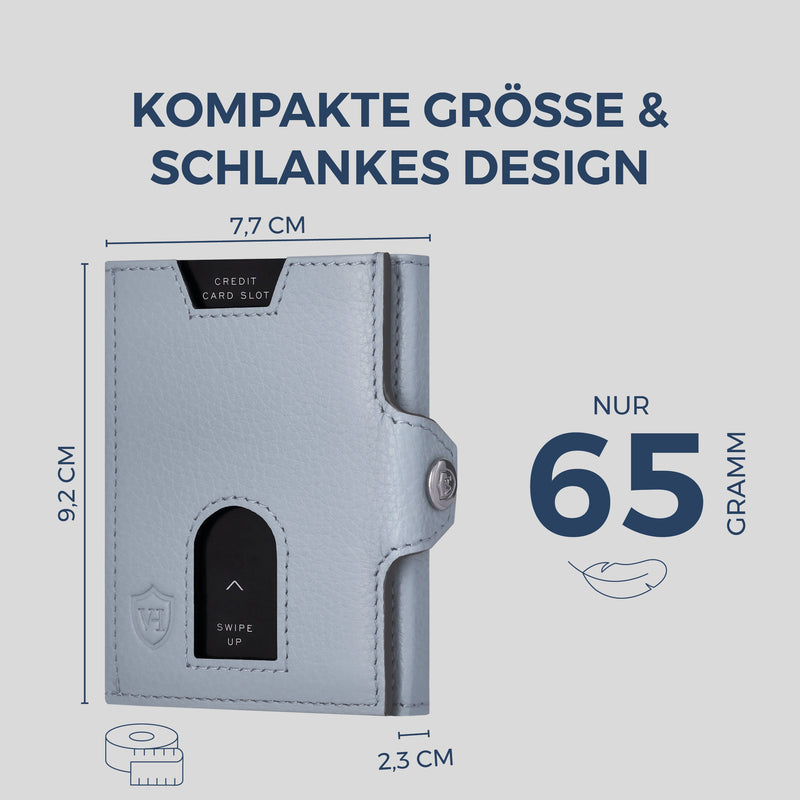 Slim Wallet mit RFID-Schutz, 5 Kartenfächer & XL-Münzfach (Genarbt)