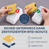 Slim Wallet mit RFID-Schutz, 5 Kartenfächer & XL-Münzfach (Genarbt)